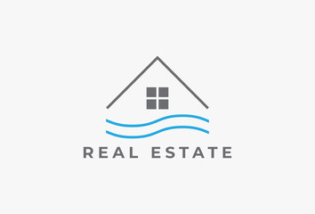 Sea House Minimalist Logo Template