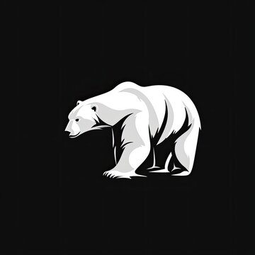 Polar Bear Animal Logo Minimal Design Element Generative AI