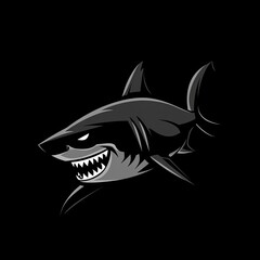 Shark Animal Logo Black And White Design Symbol Generative AI