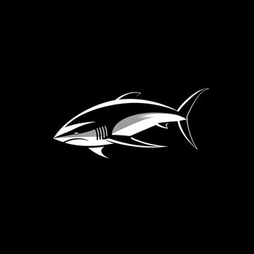 Shark Animal Logo Grayscale Illustration Element Generative AI