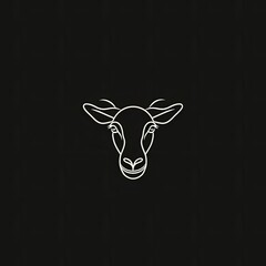 Sheep Animal Logo Grayscale Design Element Generative AI