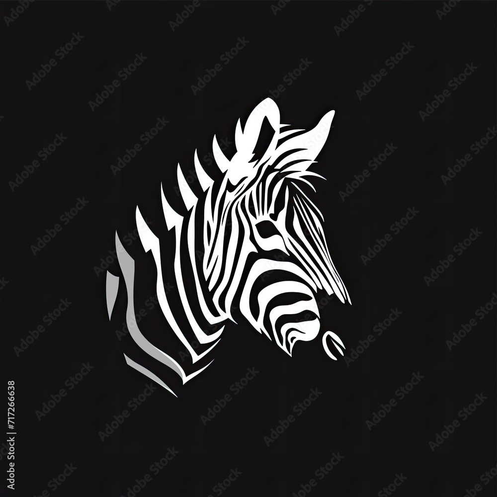 Poster zebra animal logo minimal design object generative ai