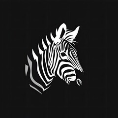Zebra Animal Logo Minimal Design Object Generative AI