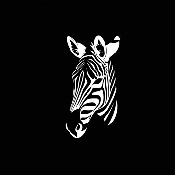 Zebra Animal Logo Grayscale Illustration Object Generative AI