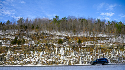 Icicles along Highway