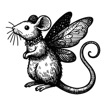 mouse with fairy wings sketch
