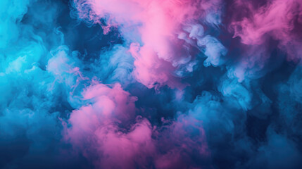 Fototapeta na wymiar Abstract Blue and Pink Neon Smoke Clouds