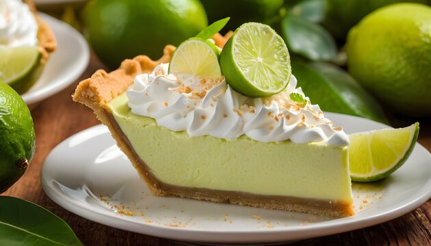 Tasty key Lime pie with citrus
