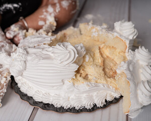 One year old cake smashed cake