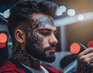Intricate Ink Patterns Adorn a Young Tattoo Artist