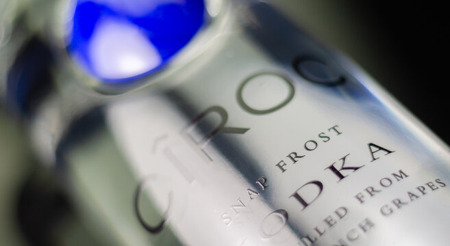 LONDON, UK - 16 JANUARY 2024 Ciroc Vodka, vodka distilled five times from excellent French grapes, which gives it an exceptionally fresh, smooth, and fruity taste