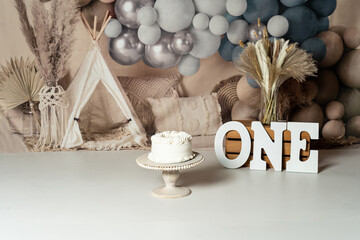One year cake photoshoot setup