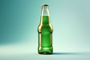 green beer bottle isolated. Generative AI