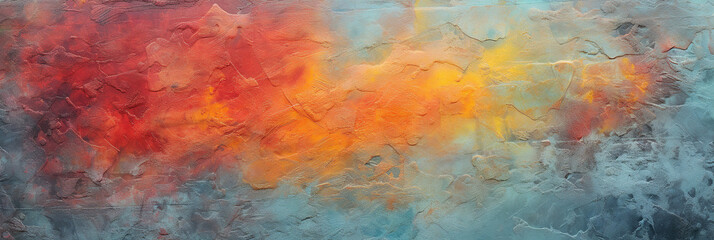 Obraz na płótnie Canvas abstract background, watercolor painting on canvas, orange and blue, Ai Generated