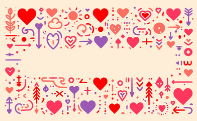 Abstract Heart Forms with Copy Space For Text, a Template Vector for Love and Romance