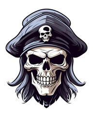 skull pirate art illustrations for stickers, tshirt design, poster etc