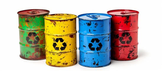 Isolated hazardous waste on white background with clipping path