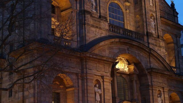 bamberg germany in winter at night 4k 25fps video
