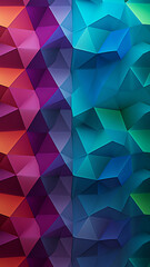 Obraz premium Vivid Triangular Tessellation Image with Multicolored Effect and Sharp Edges - Abstract Art