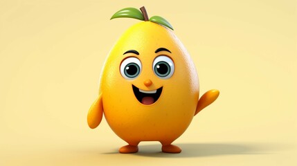 A cute cartoon mango character Ai Generative