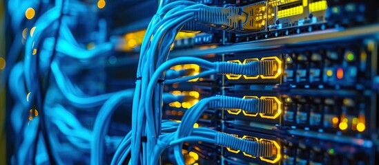 Experienced data center electrician offering VPN servers for secure internet connections and protection of sensitive information. - obrazy, fototapety, plakaty