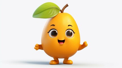 A cute cartoon mango character Ai Generative
