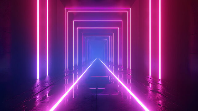 Empty stage with scenic light effect