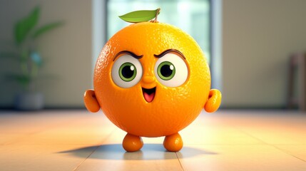 A cute cartoon orange character Ai Generative