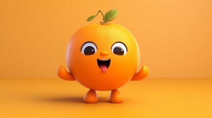 A cute cartoon orange character Ai Generative