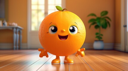 A cute cartoon orange character Ai Generative