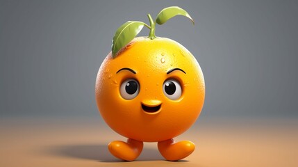 A cute cartoon orange character Ai Generative
