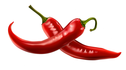 Red chili hot pepper png, isolated on white or transparent background hd