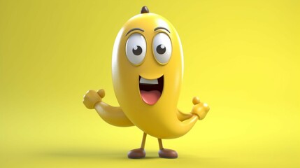 A cute cartoon banana character Ai Generative