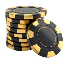 3D casino chips, gaming chips, gold chips