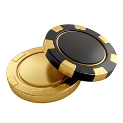 3D casino chips, gaming chips, gold chips