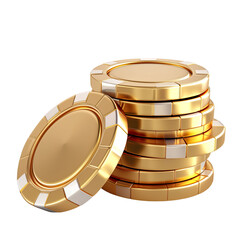 3D casino chips, gaming chips, gold chips