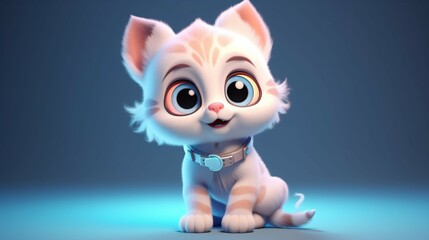 Obraz premium A cute cartoon cat character Ai Generative