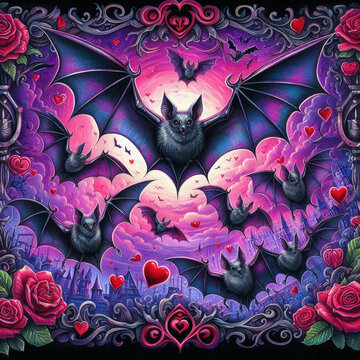 valentines day background wit bats