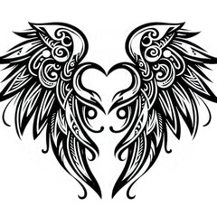 Naklejka premium heart tattoo design 
