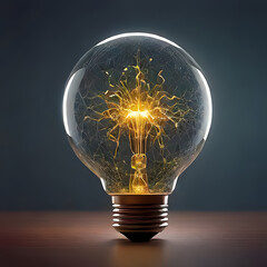 Bright Idea in the Dark: A glowing light bulb on a black background symbolizes innovation, creativity, and the power of ideas