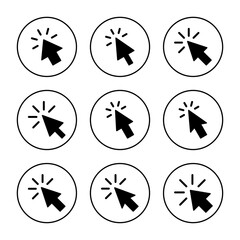 Click icon vector. pointer arrow sign and symbol. cursor icon