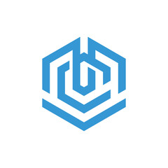 Letter M C Hexagon Modern Logo