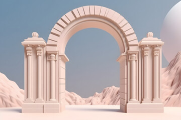 3d rendering Lunar Arch Portal