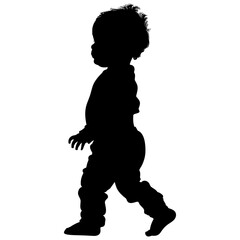 Silhouette baby boy full body black color only