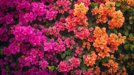 Tropical paradise with vibrant bougainvillea generative ai