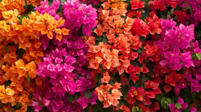 Tropical paradise with vibrant bougainvillea generative ai