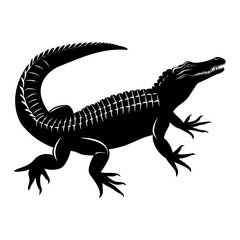 Naklejka premium Silhouette crocodile black color only