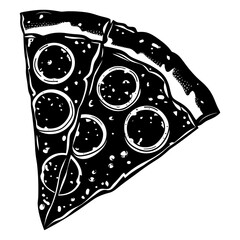 Silhouette pizza black color only