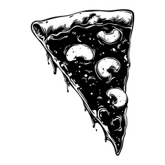 Silhouette pizza slice black color only