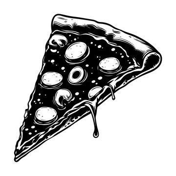recommend clip art: Silhouette pizza slice black color only